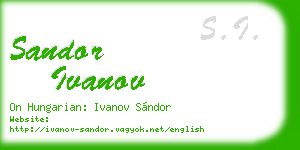 sandor ivanov business card